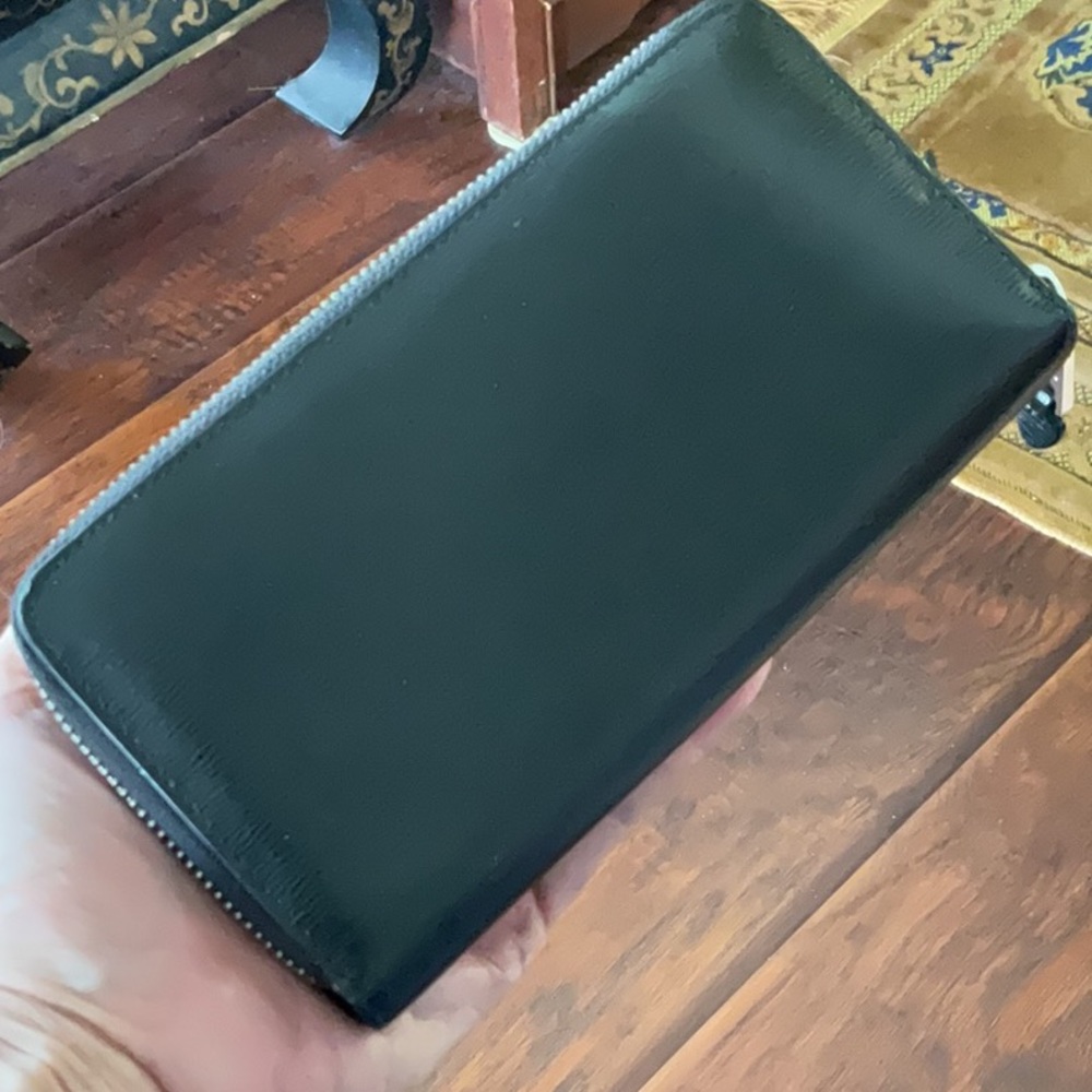 Ralph LAUREN RLL Black Leather Wallet - Sleek Zip Clutch - Picture 4 of 6